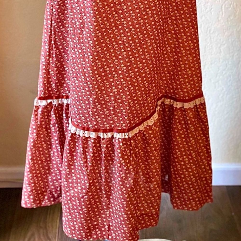 Vintage Penny's in Hawaii 70s Prairie Sleevelss Maxi Dress Sz XS/S - Picture 5 of 7